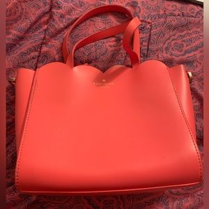 Kate Spade LEATHER Medium Size Pink Scallop Edge Crossbody Bag